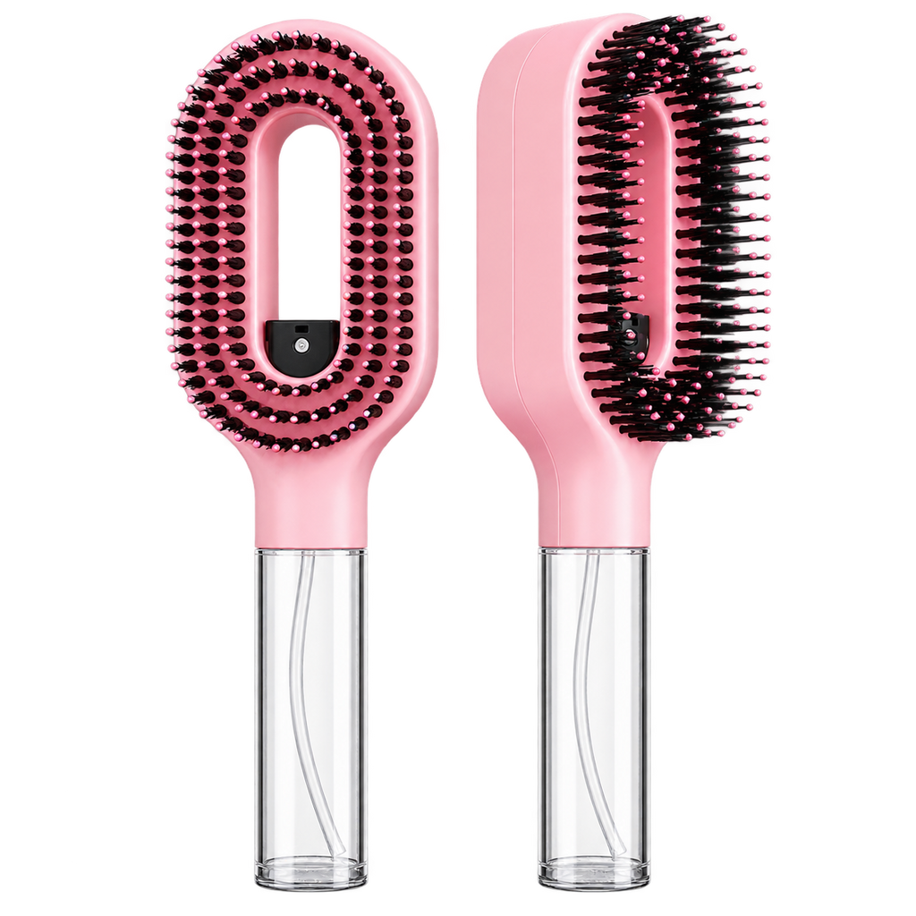 Cepillo de pelo con spray 2 en 1