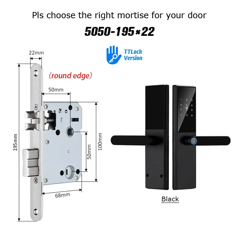 Smart Fingerprint Door Lock with Handle