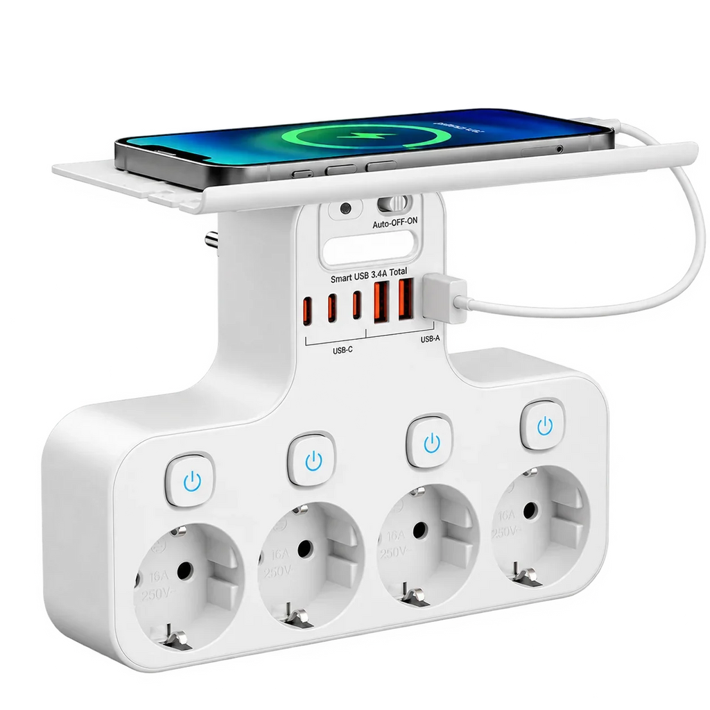 Smart 4-Socket Power Hub with USB Charging