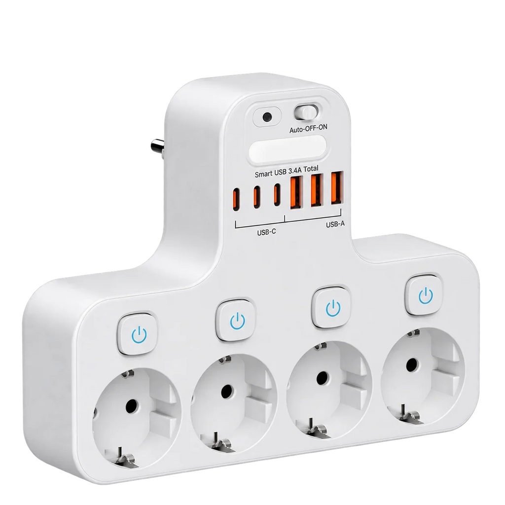Smart 4-Socket Power Hub with USB Charging