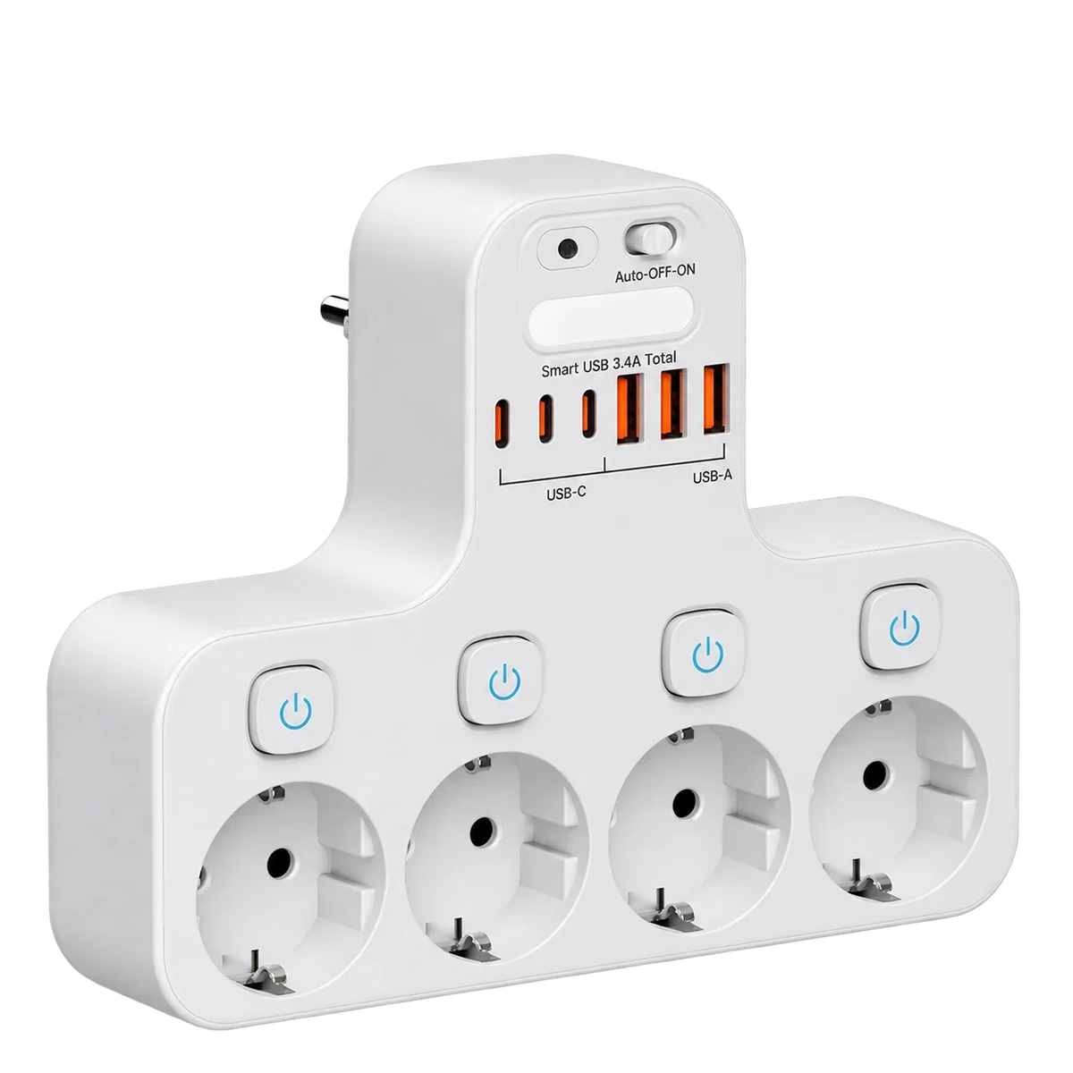 Smart 4-Socket Power Hub with USB Charging