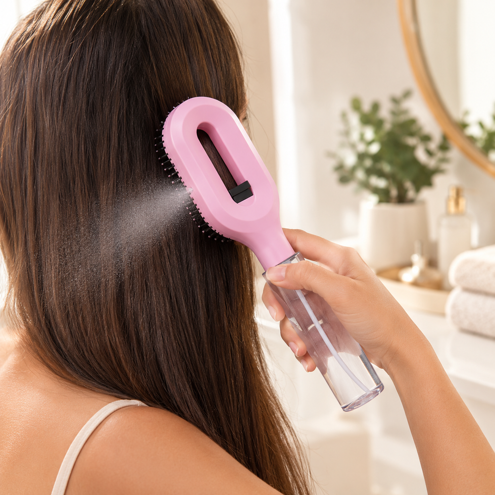 Brush while misting